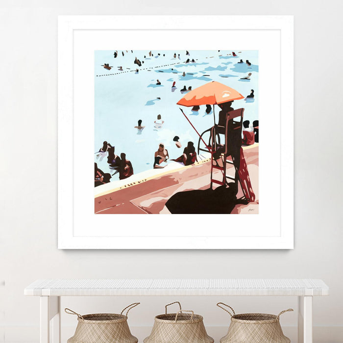 \"It's All Going Just Swimmingly\" Matted and Framed White 30x30 Wall Art