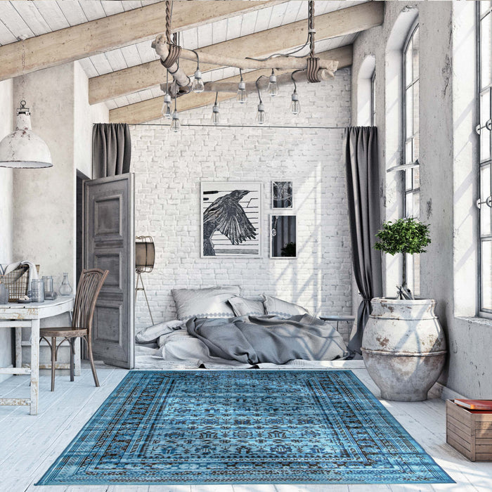 Awena Blue 6'7\" x 9'6\" Area Rug