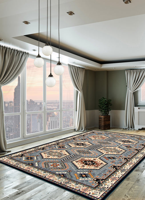 Enola Grey-Ivory Area Rug - 7'10\" x 10'2\"
