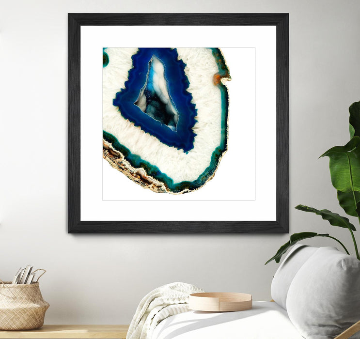 \"Mediterranean Agate A\" Matted and Framed Black 36x36 Wall Art