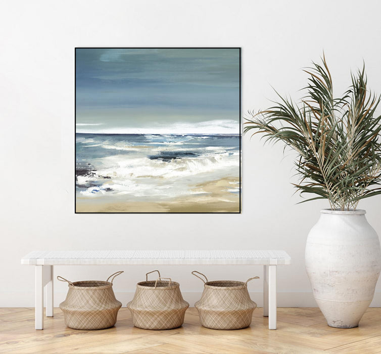 \"East Coast Ii\" Canvas Framed Black 20x20 Wall Art