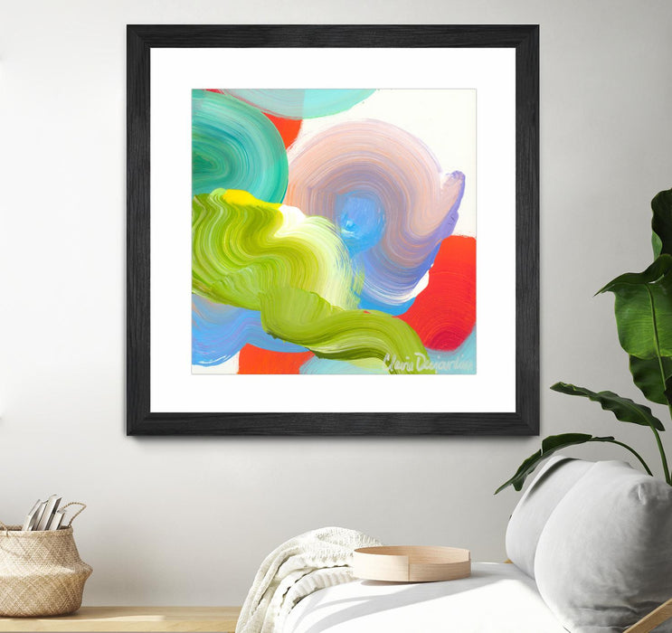 \"Vav 05\" Matted and Framed Black 36x36 Wall Art