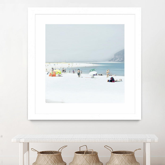 \"Troia\" Matted and Framed White 36x36 Wall Art