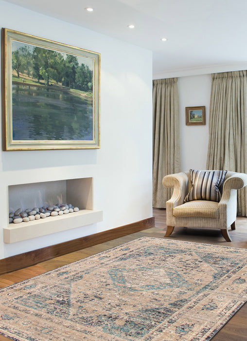 Hansel Classic Silver-Black Area Rug - 5' x 8'