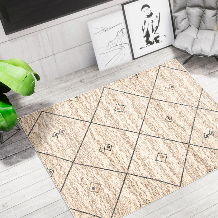 Grande Ivory/Blue 3'11\" X 5'7\" Area Rug