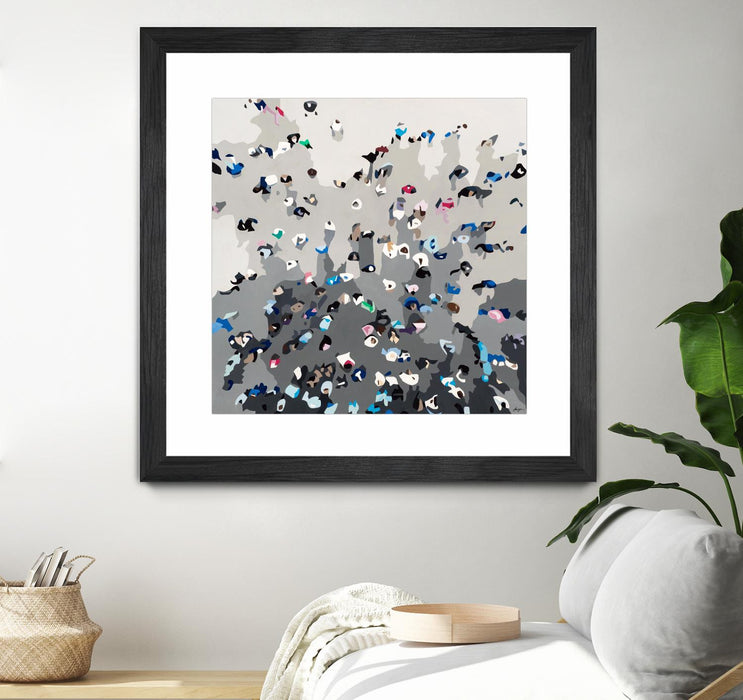 \"Crowd Sourcing\" Matted and Framed Black 36x36 Wall Art
