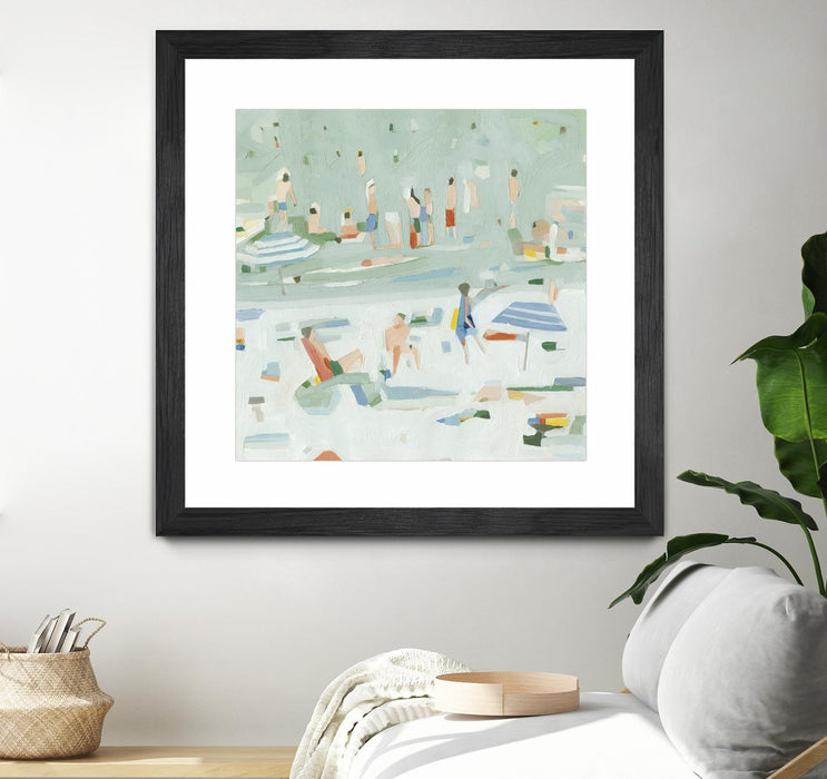 \"Summer Confetti Ii\" Matted and Framed Black 36x36 Wall Art