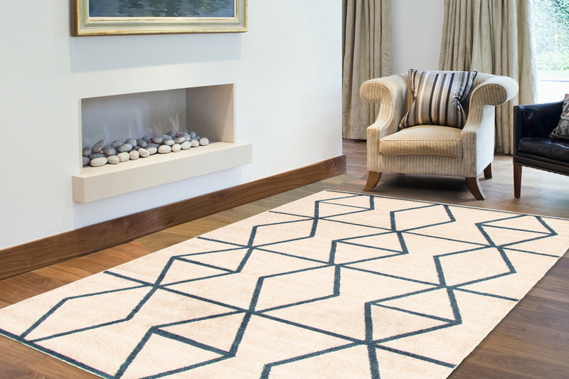 Anandi Ivory-Blue Area Rug - 3'11\" x 5'7\"