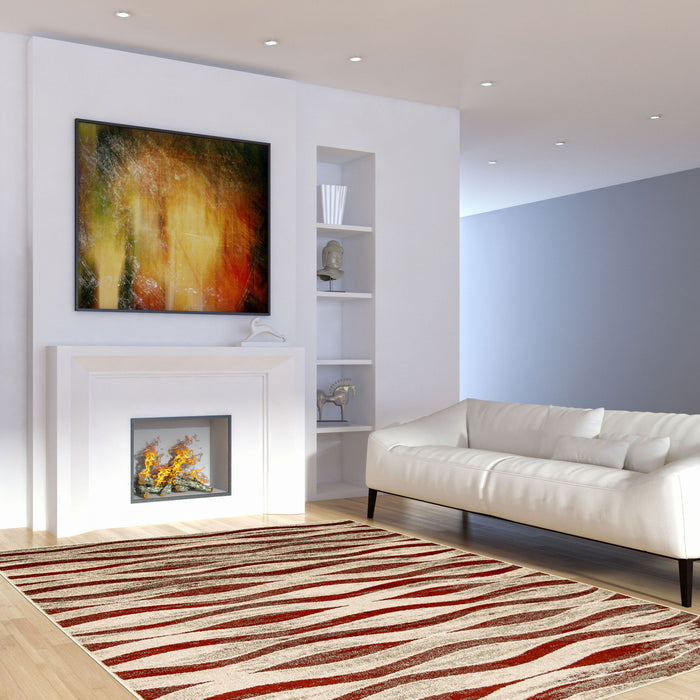 Arusha Ivory / Red 6'7\" x 9'6\" Area Rug