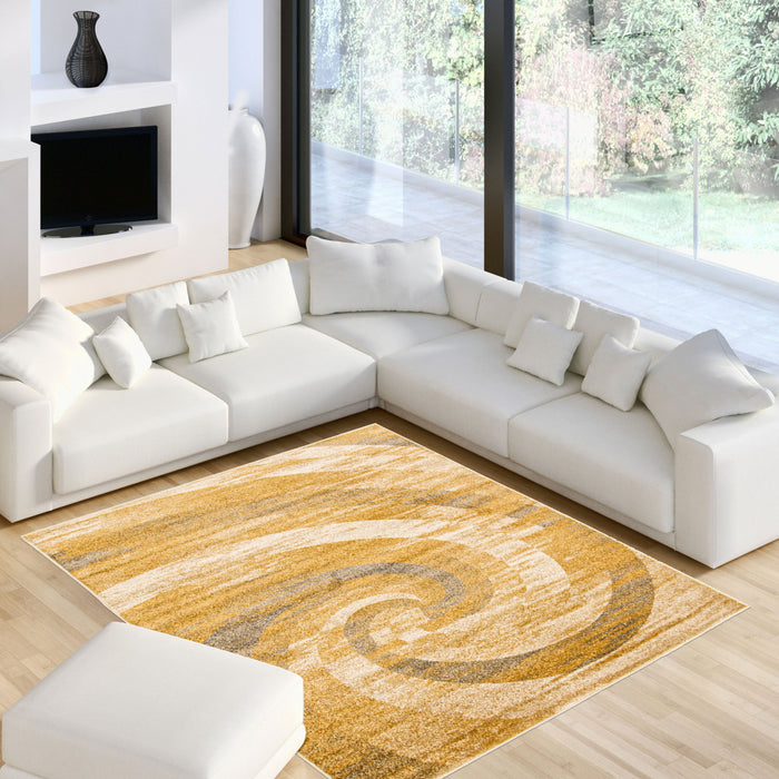 Korra Ivory / Gold 6'7\" x 9'6\" Area Rug