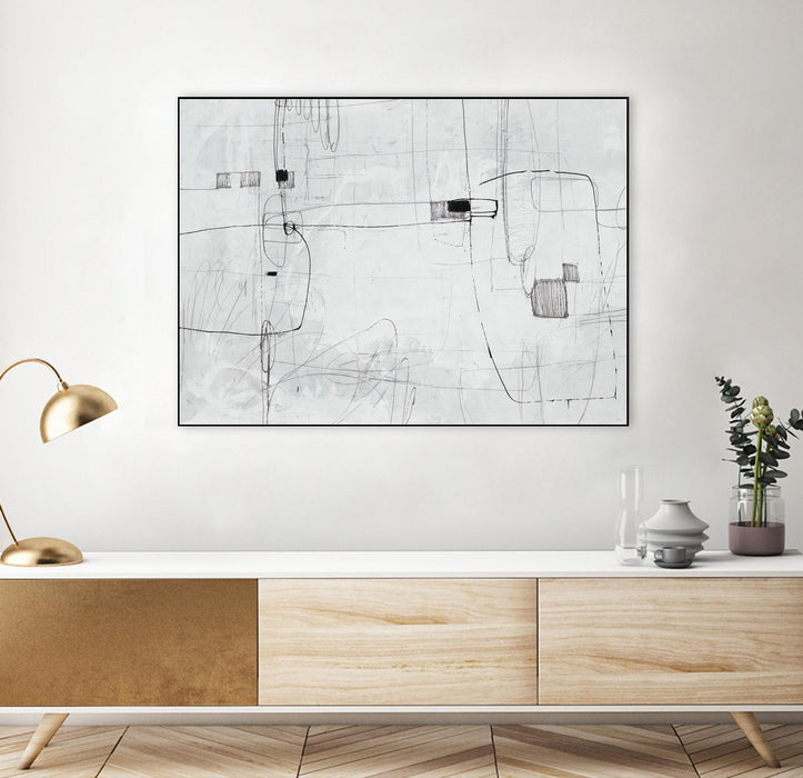\"Parkour\" Canvas Framed Black 40x30 Wall Art