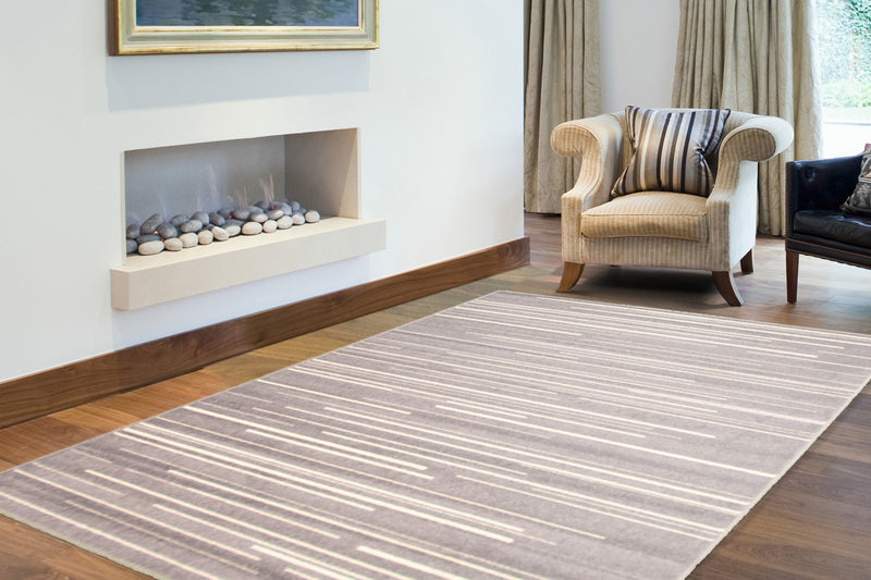 Faith Silver-Cream Area Rug - 5'3\" x 7'3\"