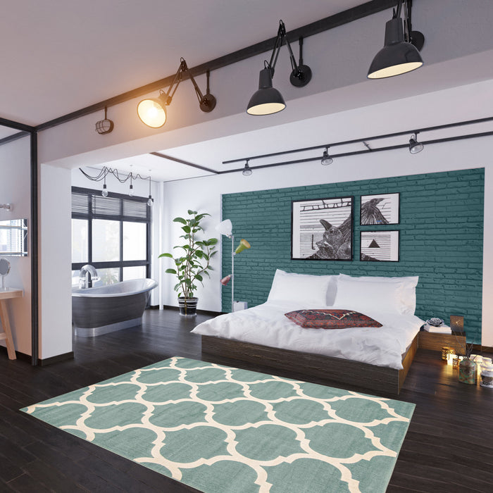 Aliya Aqua 3'11\" x 5'7\" Area Rug