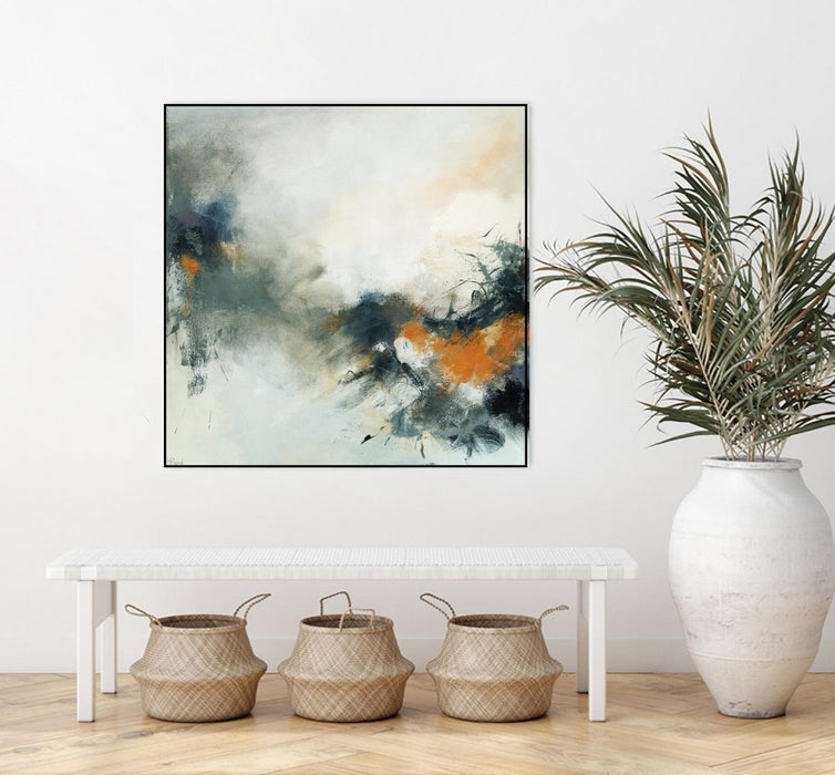 \"Transition\" Canvas Framed Black 20x20 Wall Art