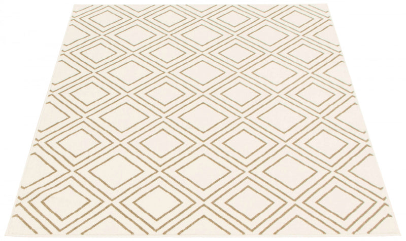 August Geod White-Tan 6'7\" x 9'6\" Area Rug