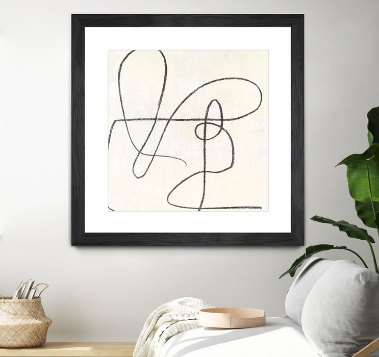 \"Juxtaposing\" Matted and Framed Black 30x30 Wall Art