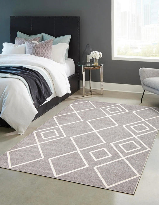 Kenza Grey Machine Washable Area Rug - 8'0\" x 10'0\"
