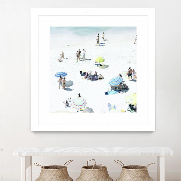 \"Happy Days\" Matted and Framed White 30x30 Wall Art