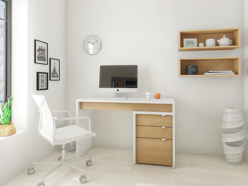 Nordika Chrono Filing Cabinet - White/Natural Maple