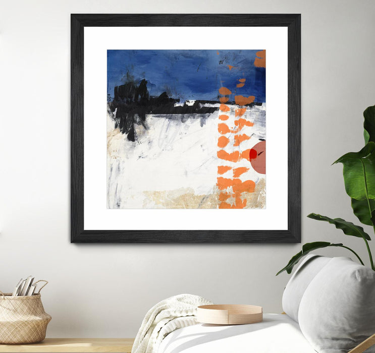 \"Midnight Rise Ii\" Matted and Framed Black 36x36 Wall Art