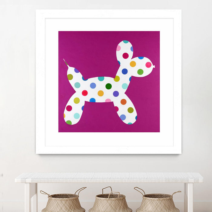 \"Dottie\" Matted and Framed White 30x30 Wall Art