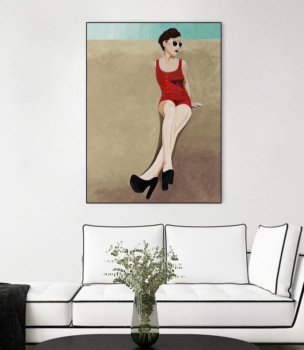 \"Rays Of Glamour\" Canvas Framed Black 18x24 Wall Art