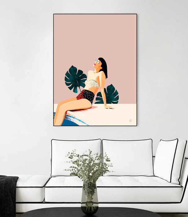 \"Sunday\" Canvas Framed Black 18x24 Wall Art