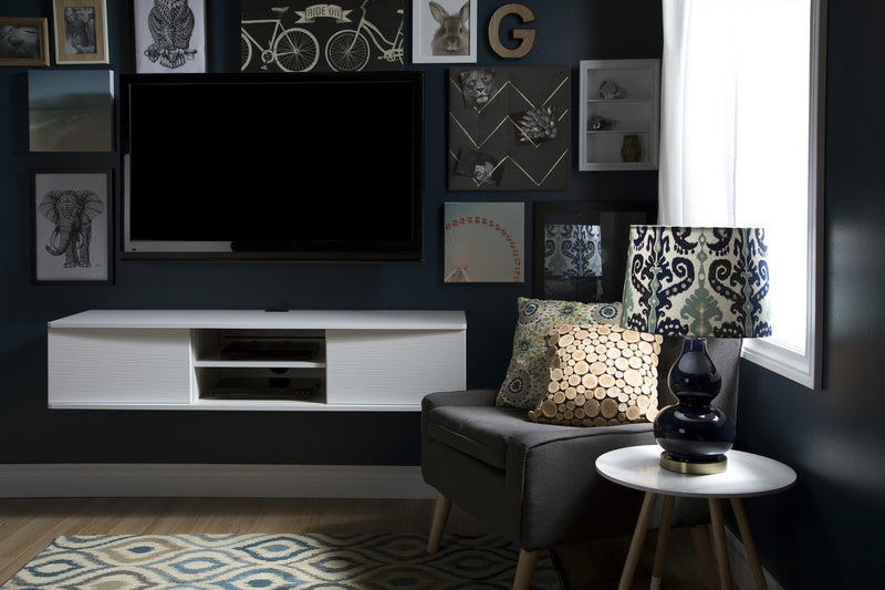 Agora Wall Mounted Media Console - Pure White