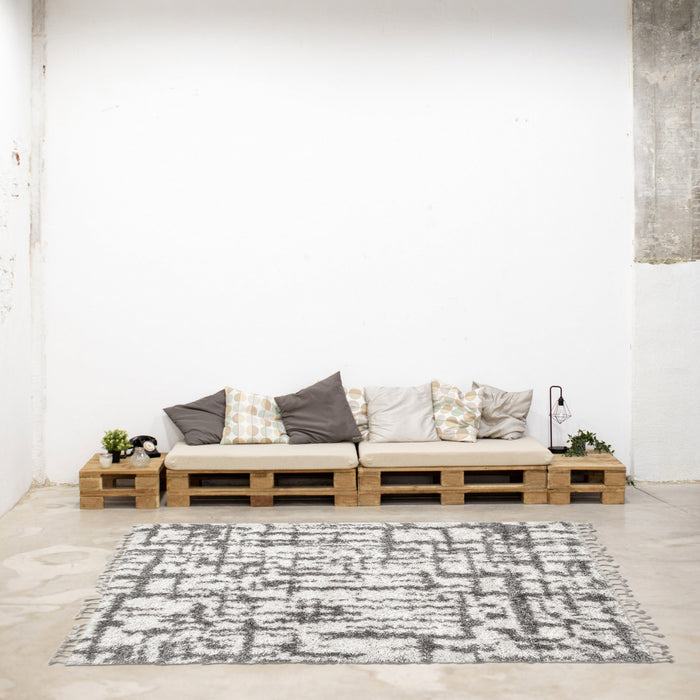 Helma Urban Cream, Light Grey Shag 3'11\" X 5'11\" Area Rug