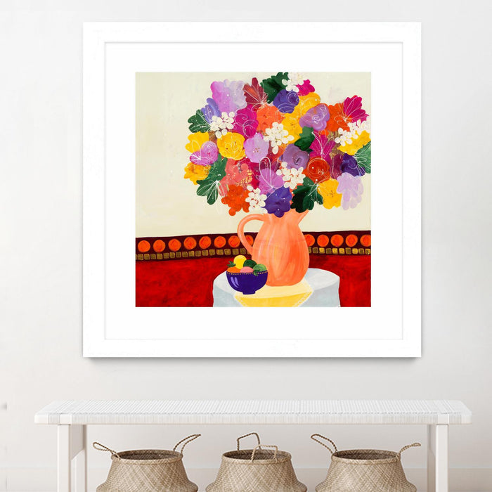 \"Taking In The Love\" Matted and Framed White 30x30 Wall Art
