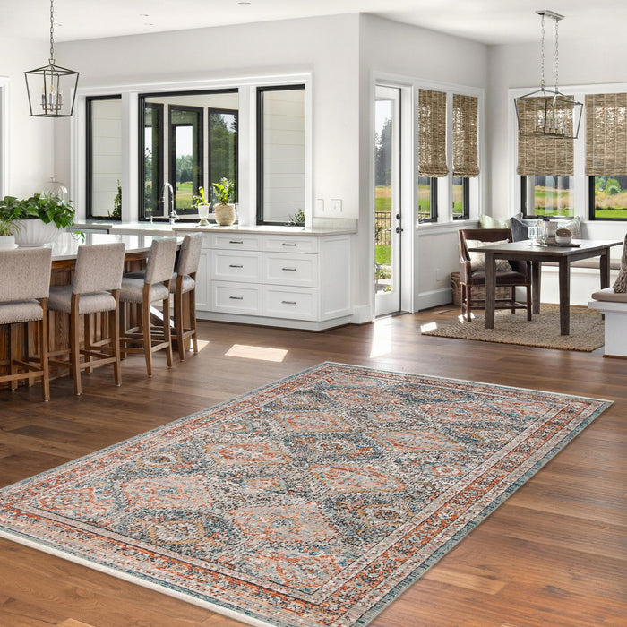 Leandra Copper/bluer Rug 5'3\" X 7'3\" Area Rug