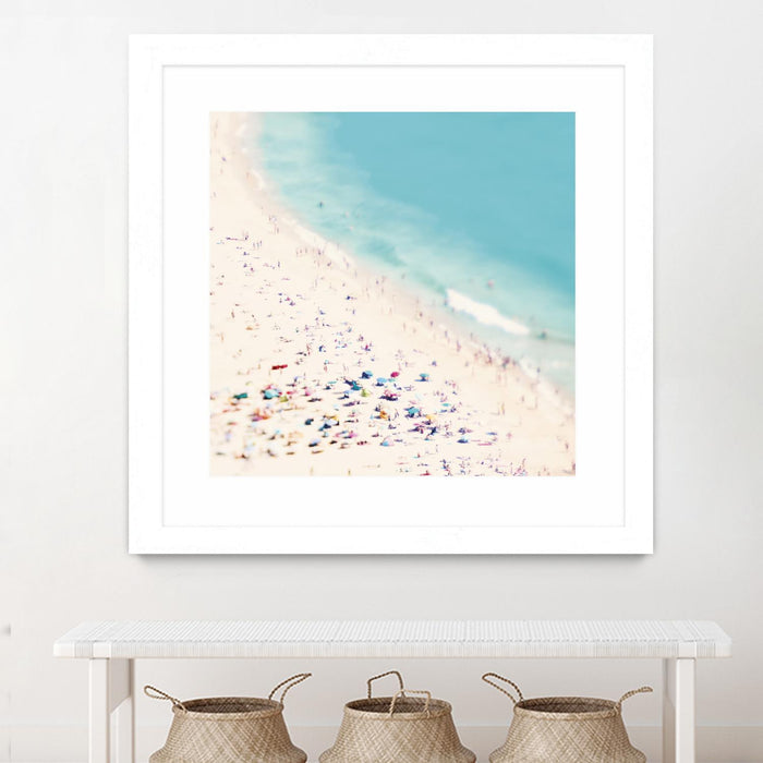 \"Beach Love\" Matted and Framed White 36x36 Wall Art