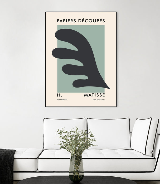 \"Papiers Découpés Vi\" Canvas Framed Black 30x40 Wall Art