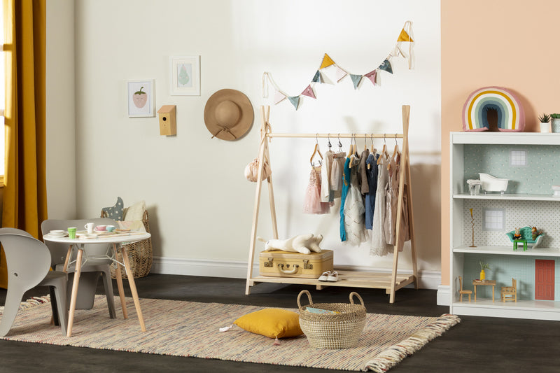Sweedi Scandinavian Clothes Rack For Kids - Natural Wood