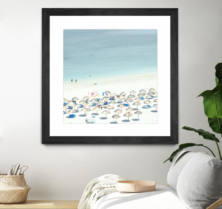 \"Sesimbra I\" Matted and Framed Black 36x36 Wall Art