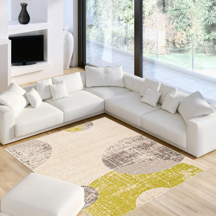 Ellegance Ivory / Green 7'10\" x 10'2\" Area Rug
