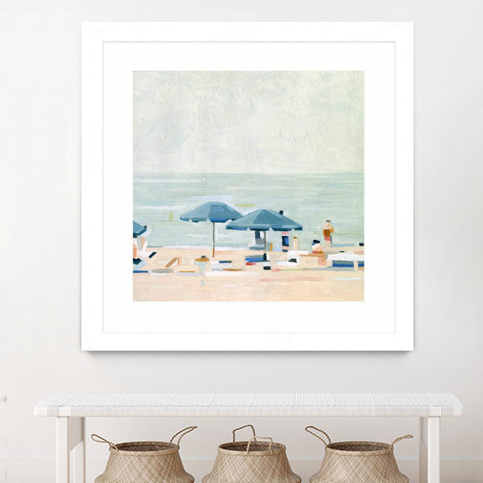 \"If It's The Beaches I\" Matted and Framed White 36x36 Wall Art