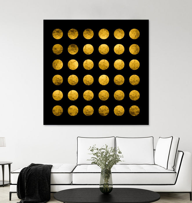 \"Golden Spots Black\" Giant Art 72x72 Wall Art