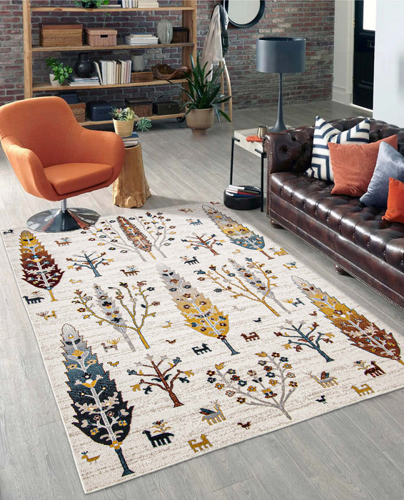 Pine Ivory Machine Washable Area Rug - 3'0\" x 5'0\"