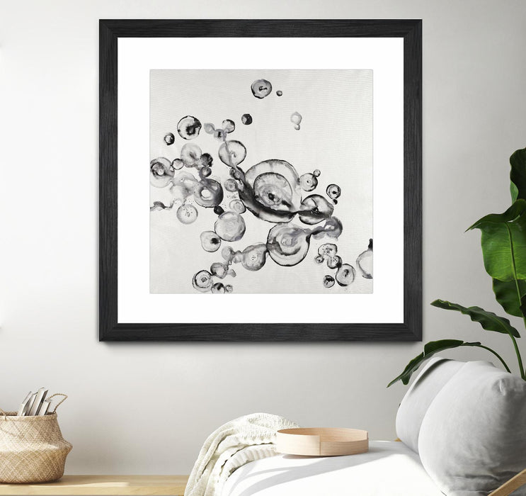 \"Transparent Onyx\" Matted and Framed Black 30x30 Wall Art