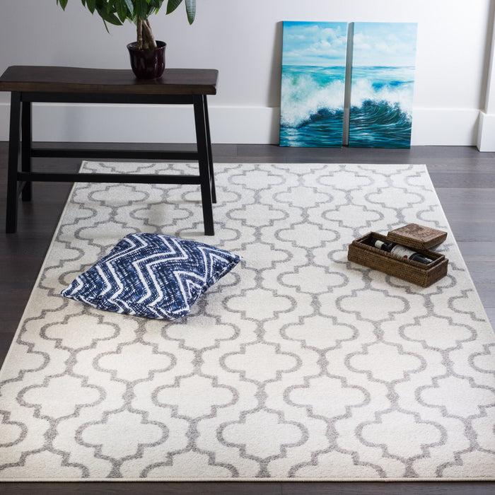 Lav Lat White 3x5 Area Rug