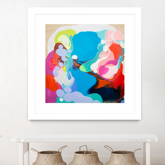 \"Traveling Back In Time\" Matted and Framed White 36x36 Wall Art