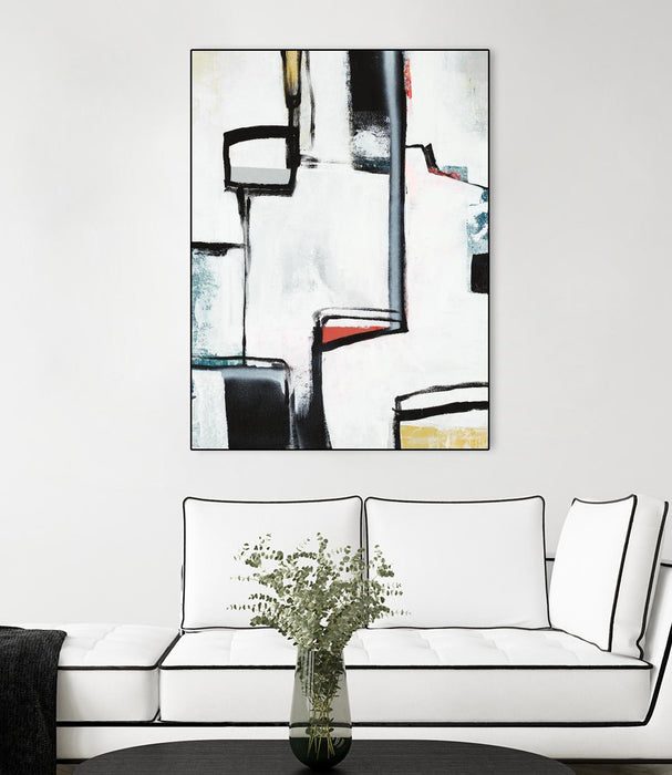 \"The A Line I\" Canvas Framed Black 24x32 Wall Art