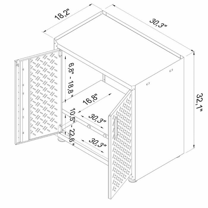 Fortress 31.5\" Mobile Garage Cabinet with Shelves