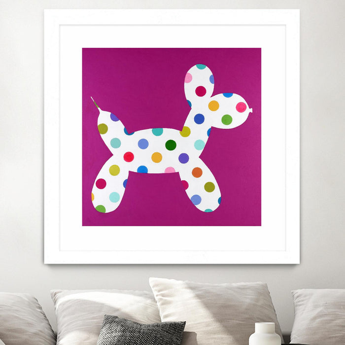\"Dottie\" Matted and Framed White 30x30 Wall Art