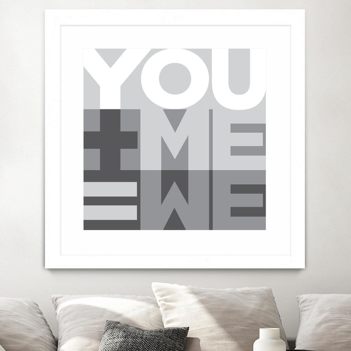 \"You Me We I\" Matted and Framed White 30x30 Wall Art