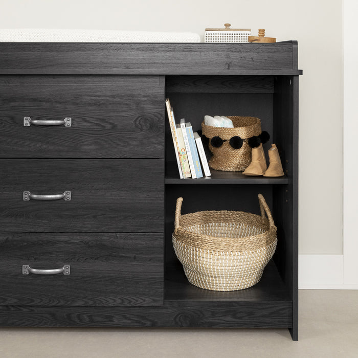 Tassio Wide Changing Table - Grey Oak