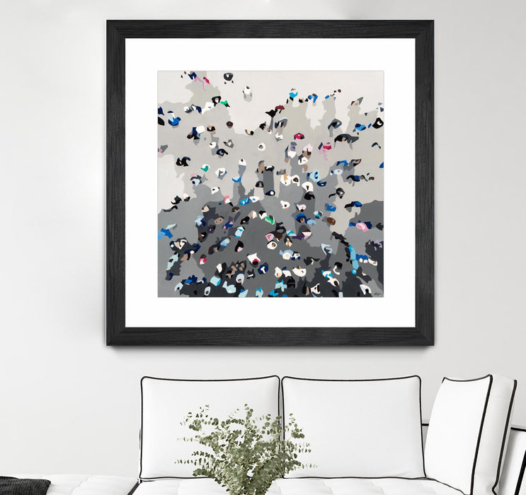 \"Crowd Sourcing\" Matted and Framed Black 36x36 Wall Art