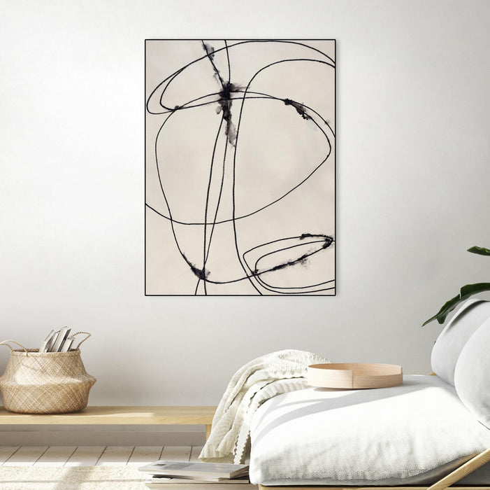 \"Tangled Ties\" Canvas Framed Black 30x40 Wall Art