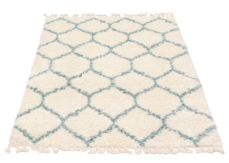 Helma Trellis Cream Shag 3'11\" X 5'11\" Area Rug